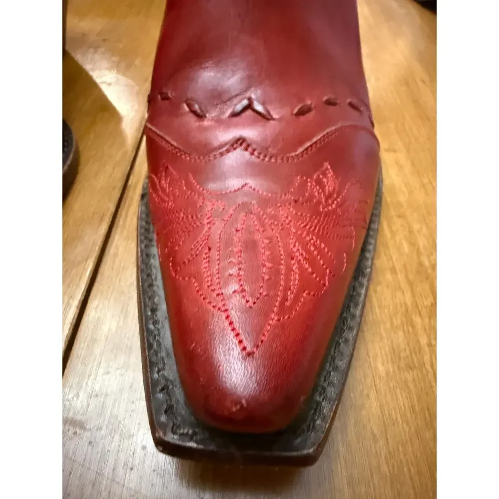 Charlie Horse by Lucchese red Heeled western mules Women's 10 rodeo cowgirl